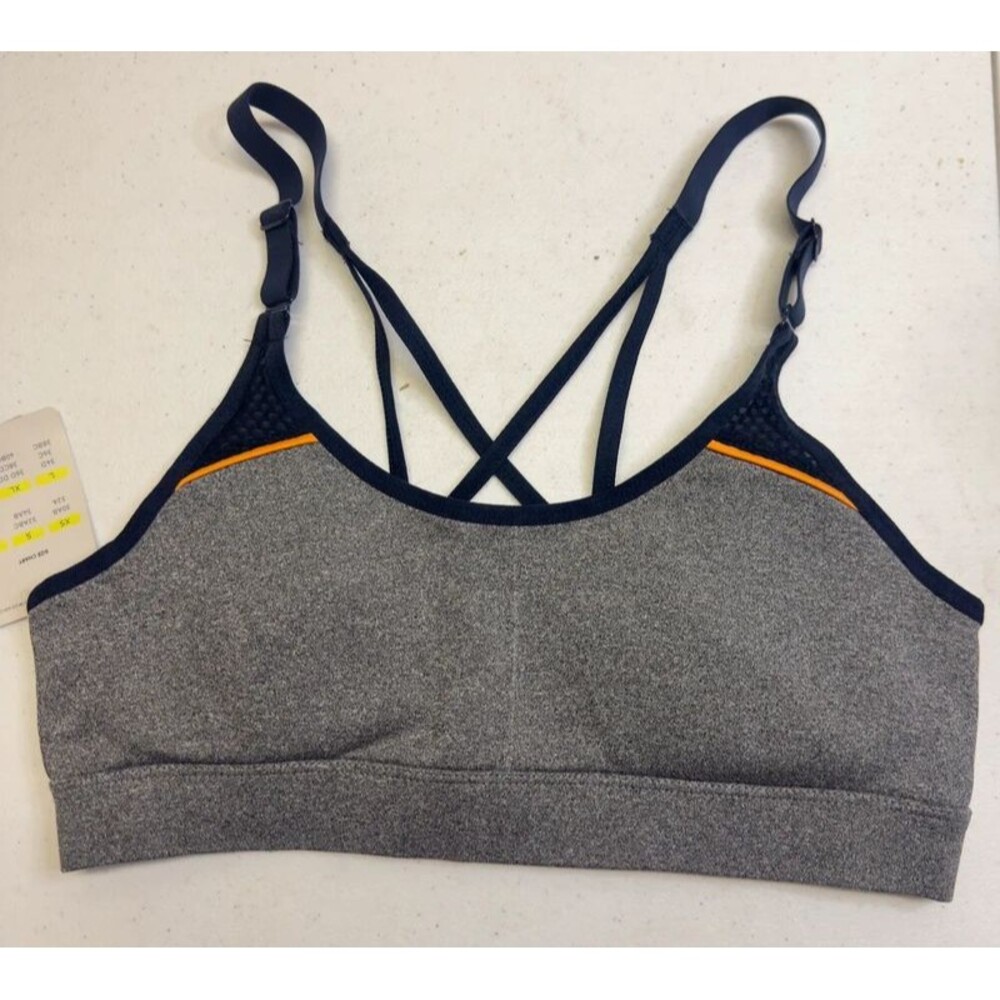 C9 Champion Strappy Sports Bra Removeable Pads Gray Size M New